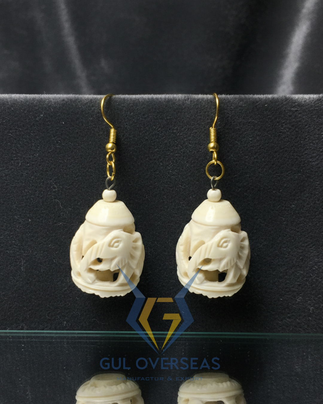BONE ELEPHANTS EARRING