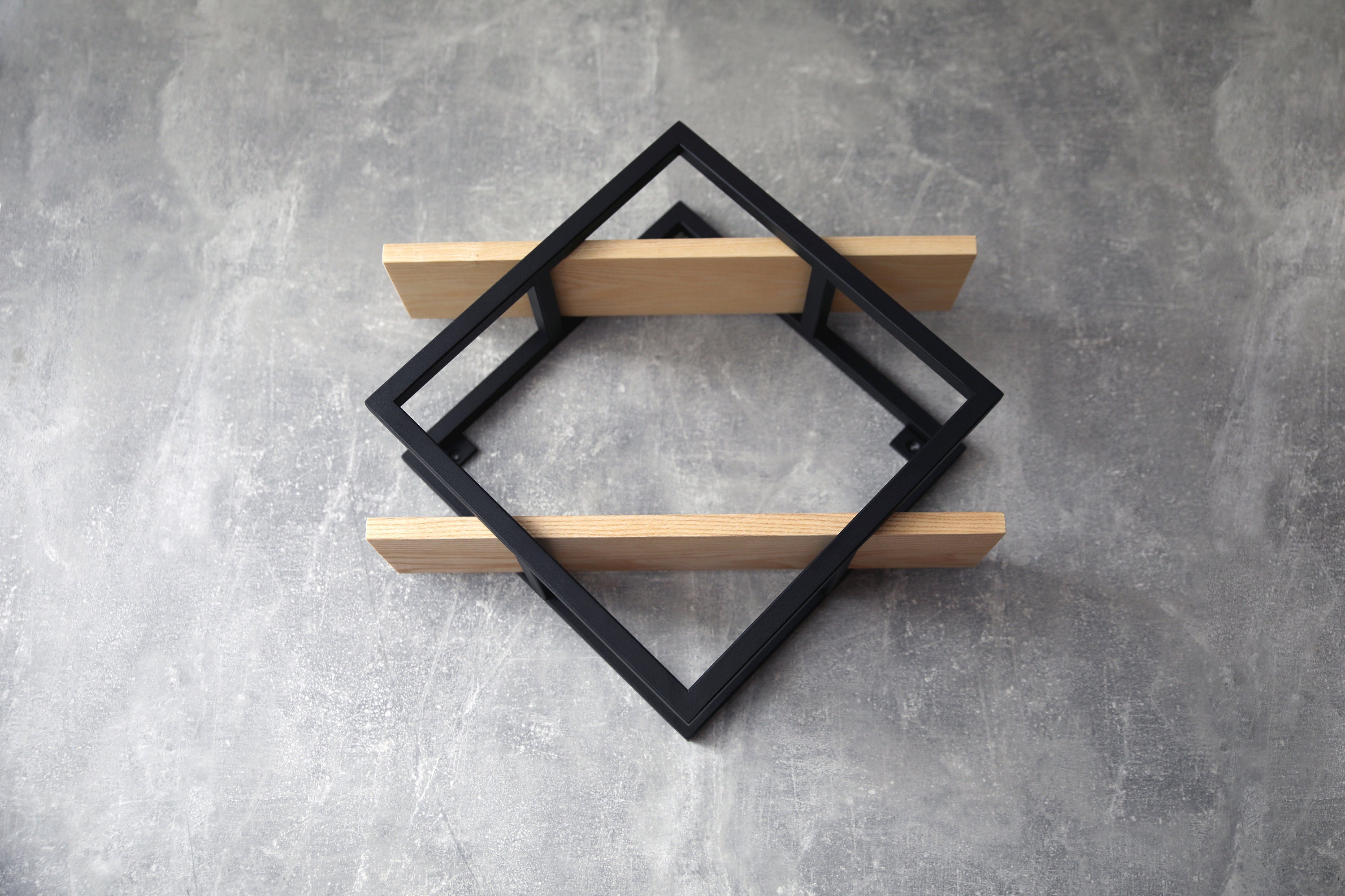 Metal Wood Wall Shelf - Image 2
