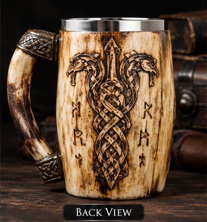 Ornate Viking Rune Tankard Mug - Image 3