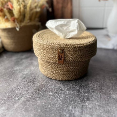 Jute Tissue Box